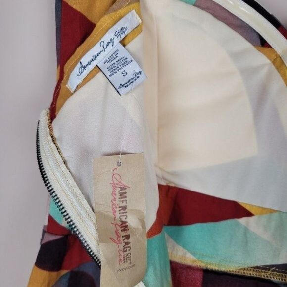 American Rag Strapless Mini Dress Abstract Pattern Sweetheart Neckline S NWT - Picture 8 of 8